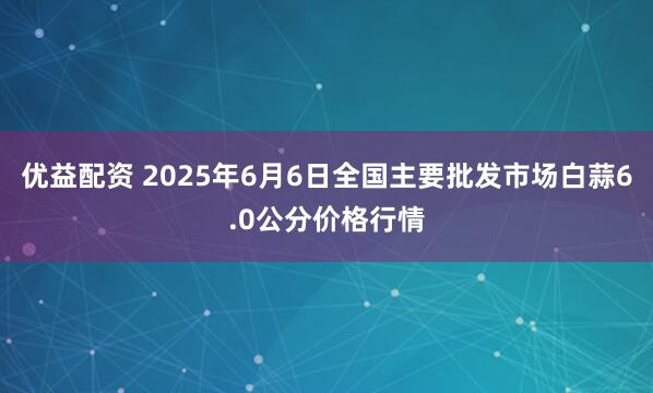 优益配资 2025年6月6日全国主要批发市场白蒜6.0公分价格行情